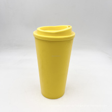 Doppelwand PP Reisebecher 16oz 500 ml Plastikbecher wiederverwendbarer Kaffeetasse mit Deckel